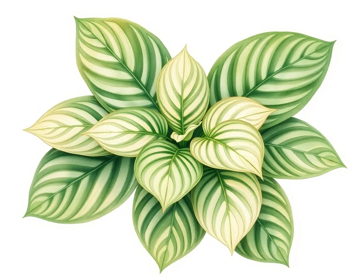 Watercolor illustration of Hosta 'Grand Total'