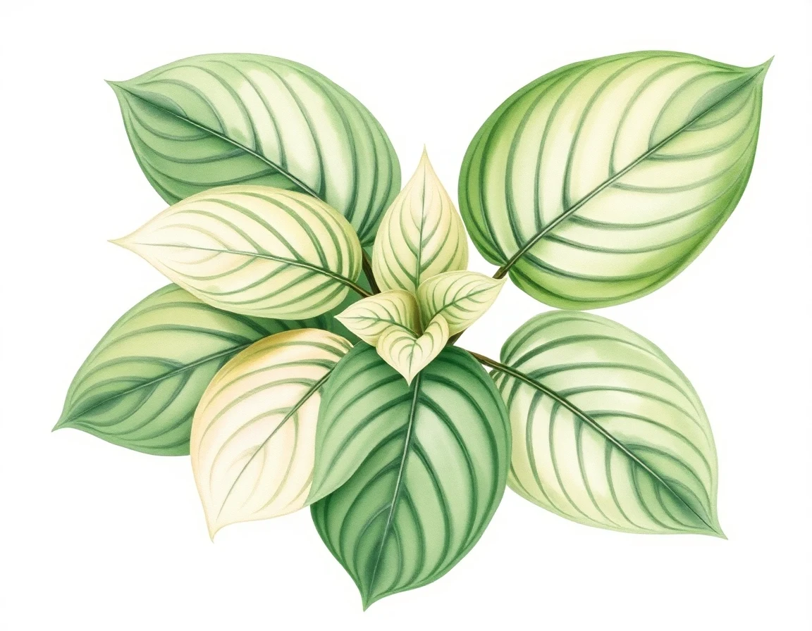 Watercolor illustration of Hosta 'Grandchild'
