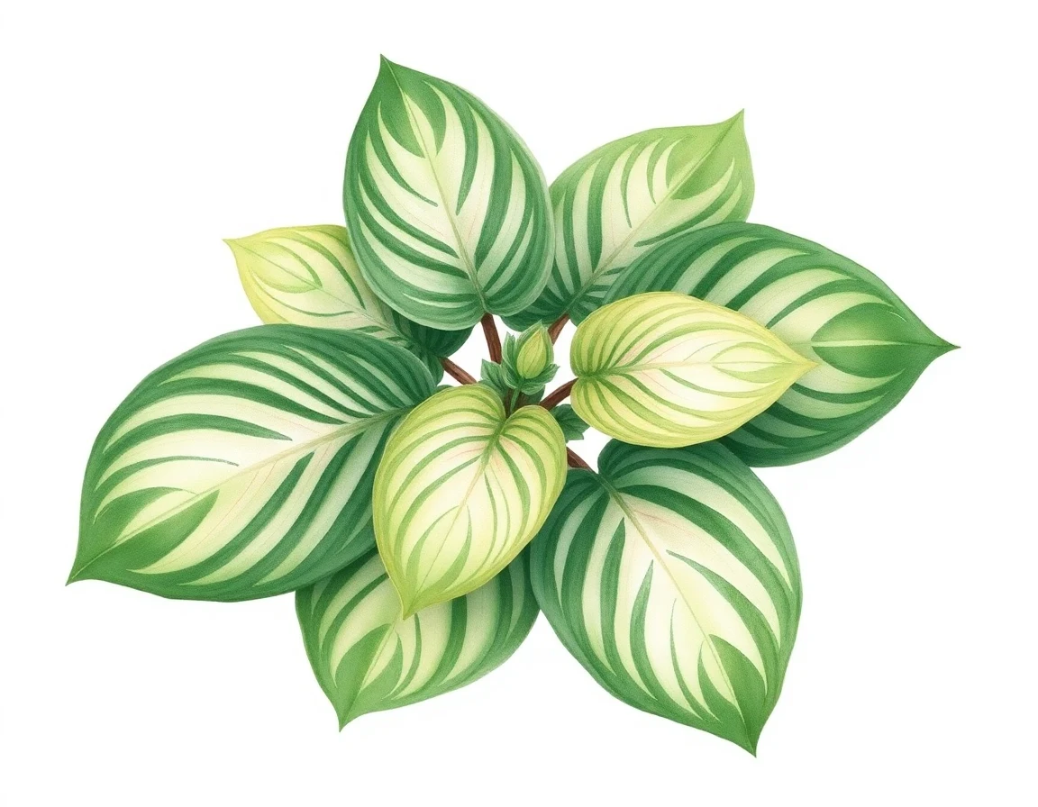Watercolor illustration of Hosta 'Granny's Rouge'