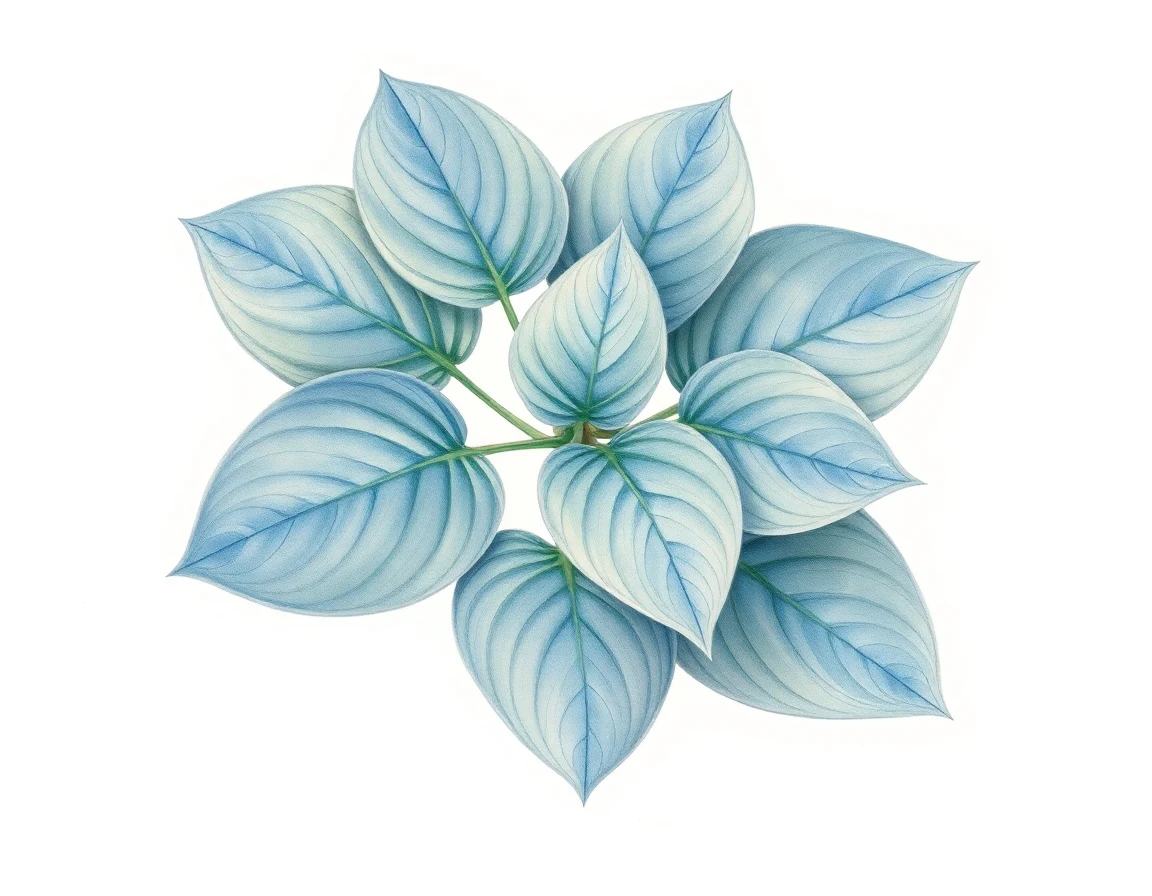 Watercolor illustration of Hosta 'Great Escape'