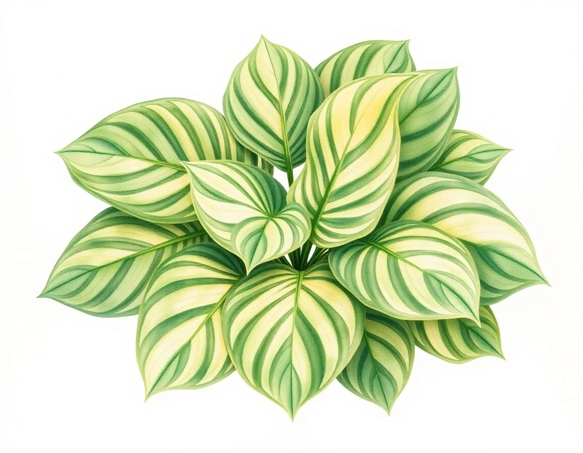 Watercolor illustration of Hosta 'Great Lakes Green'