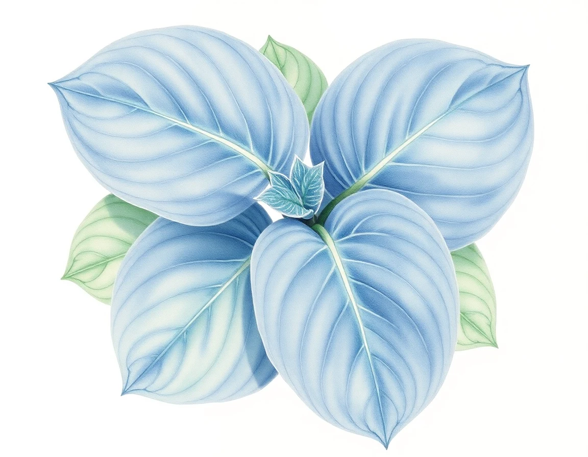 Watercolor illustration of Hosta 'Great Plains'