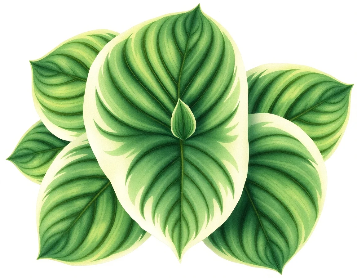 Watercolor illustration of Hosta 'Great Western Gap'