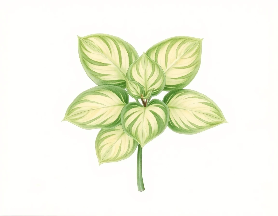 Watercolor illustration of Hosta 'Green Bag'