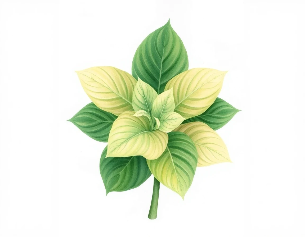 Watercolor illustration of Hosta 'Green Cheese'