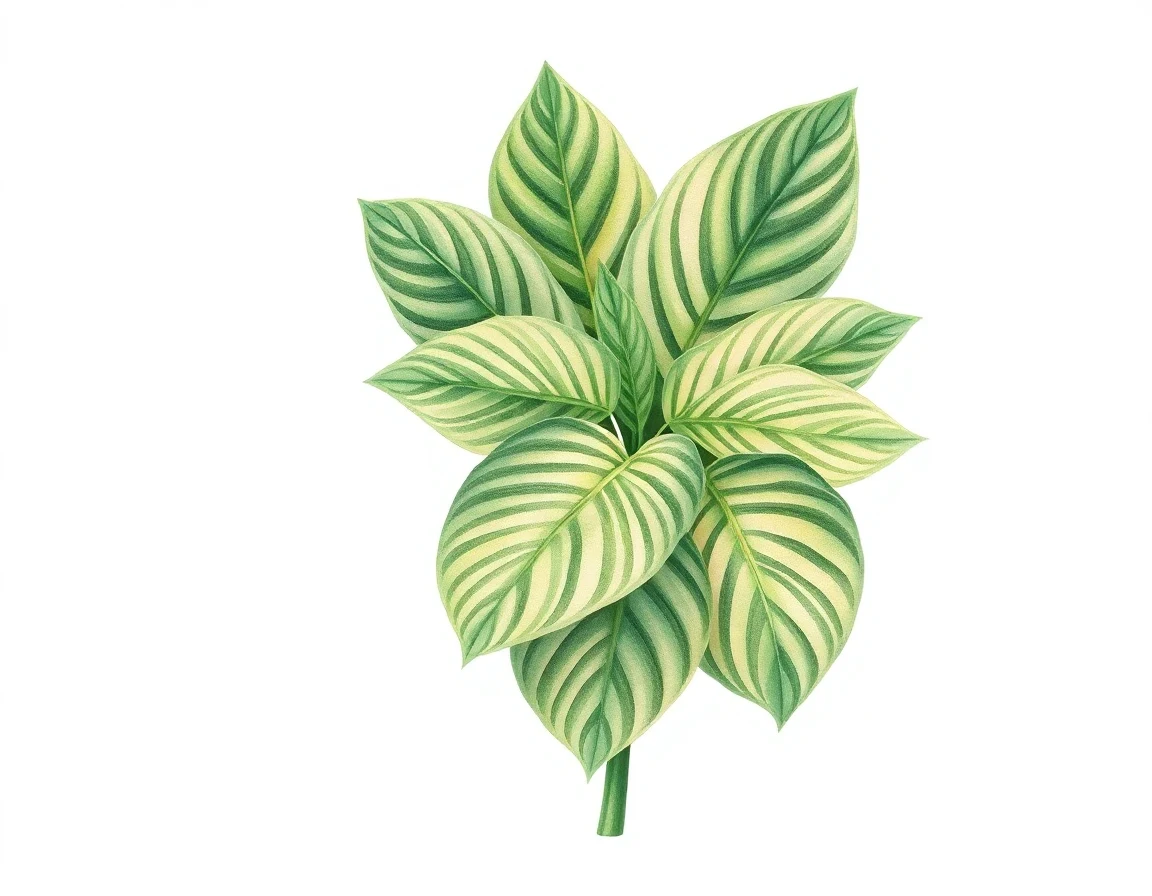 Watercolor illustration of Hosta 'Green Dragonet'
