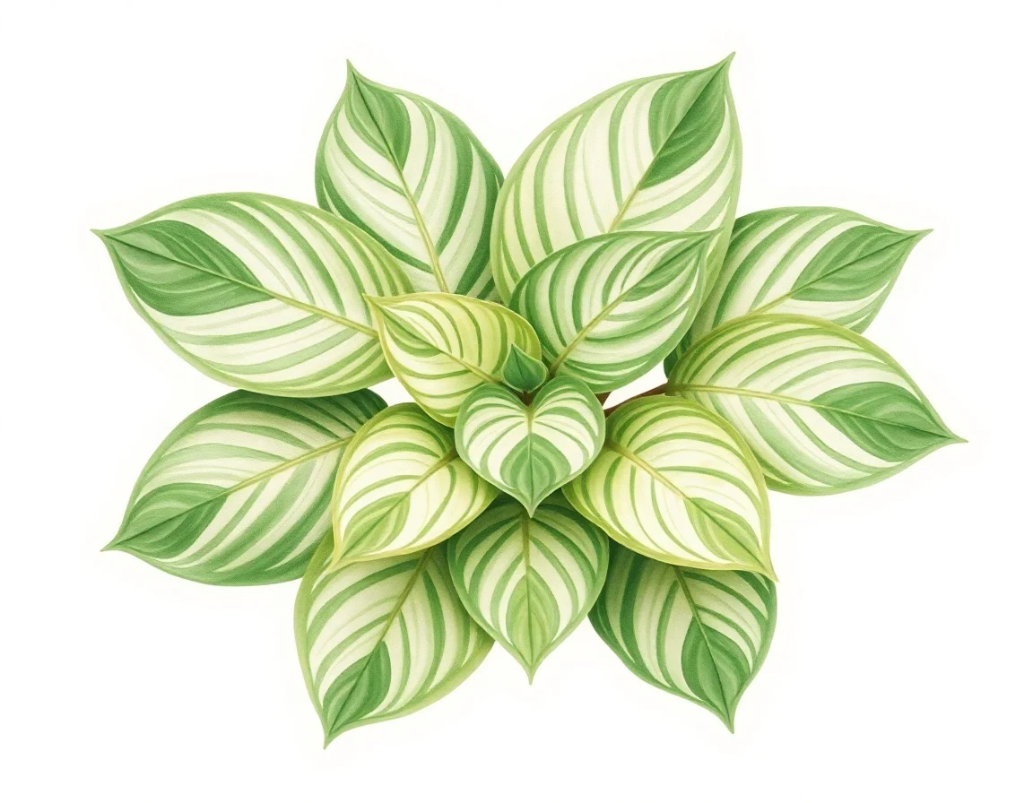 Watercolor illustration of Hosta 'Green Fingers'