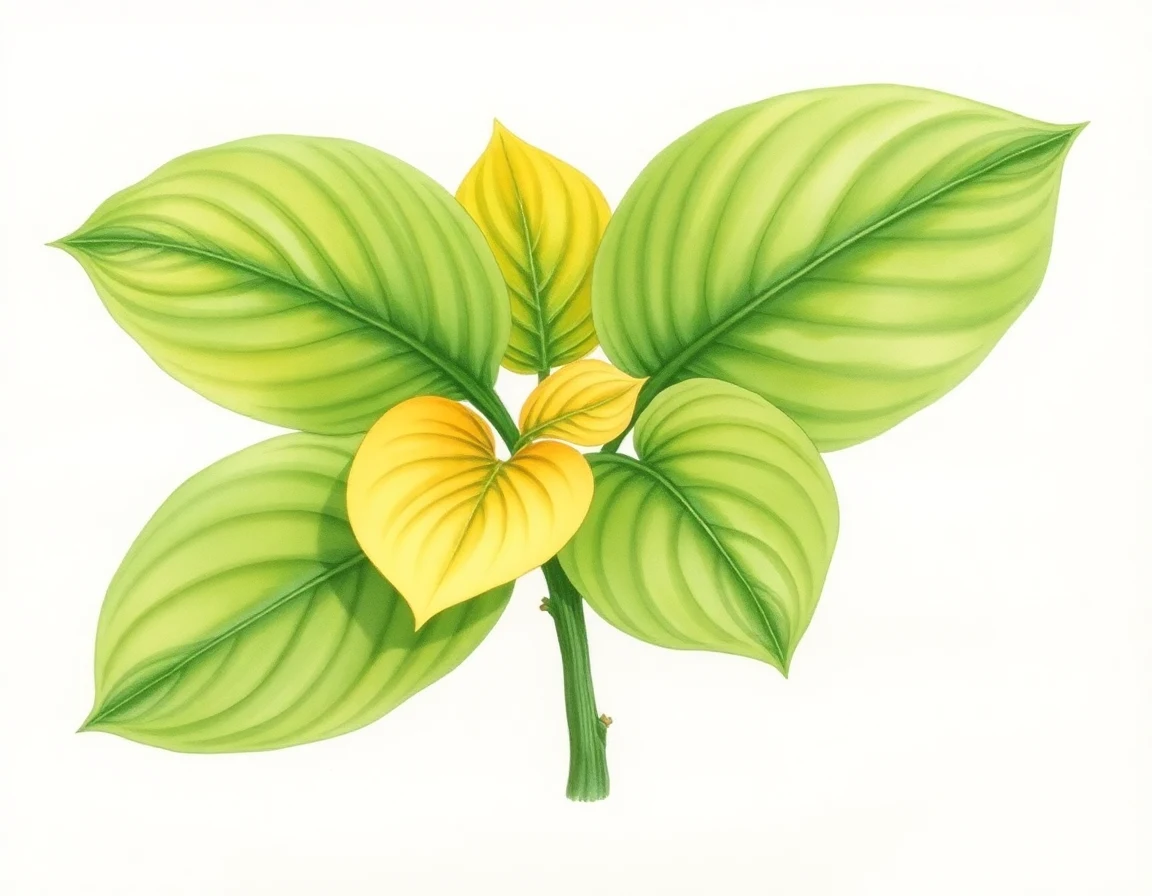 Watercolor illustration of Hosta 'Green Flash'