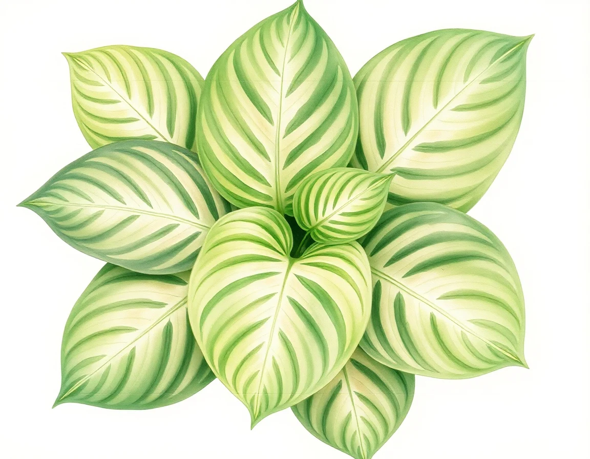 Watercolor illustration of Hosta 'Green Gables'