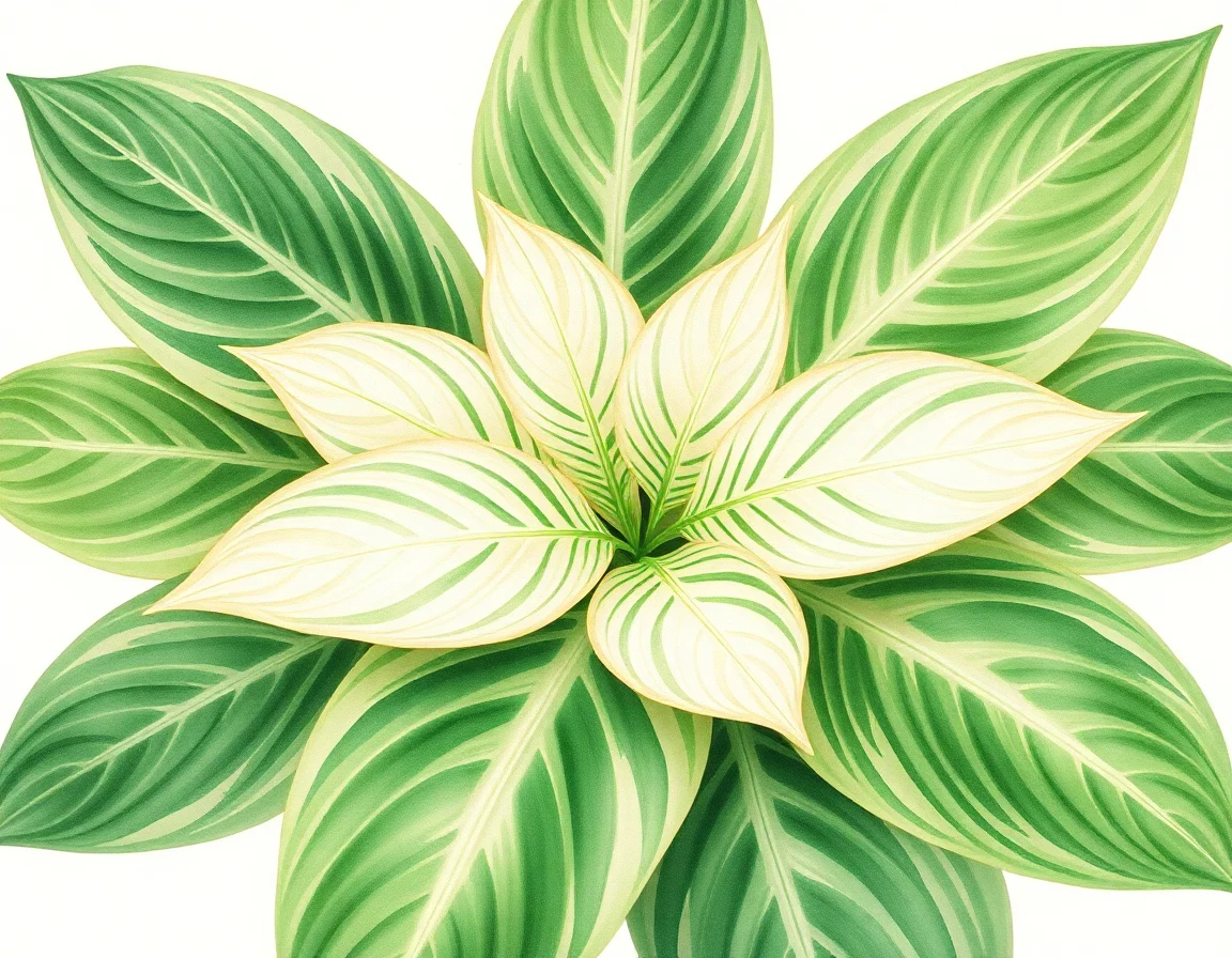 Watercolor illustration of Hosta 'Green Lantern'