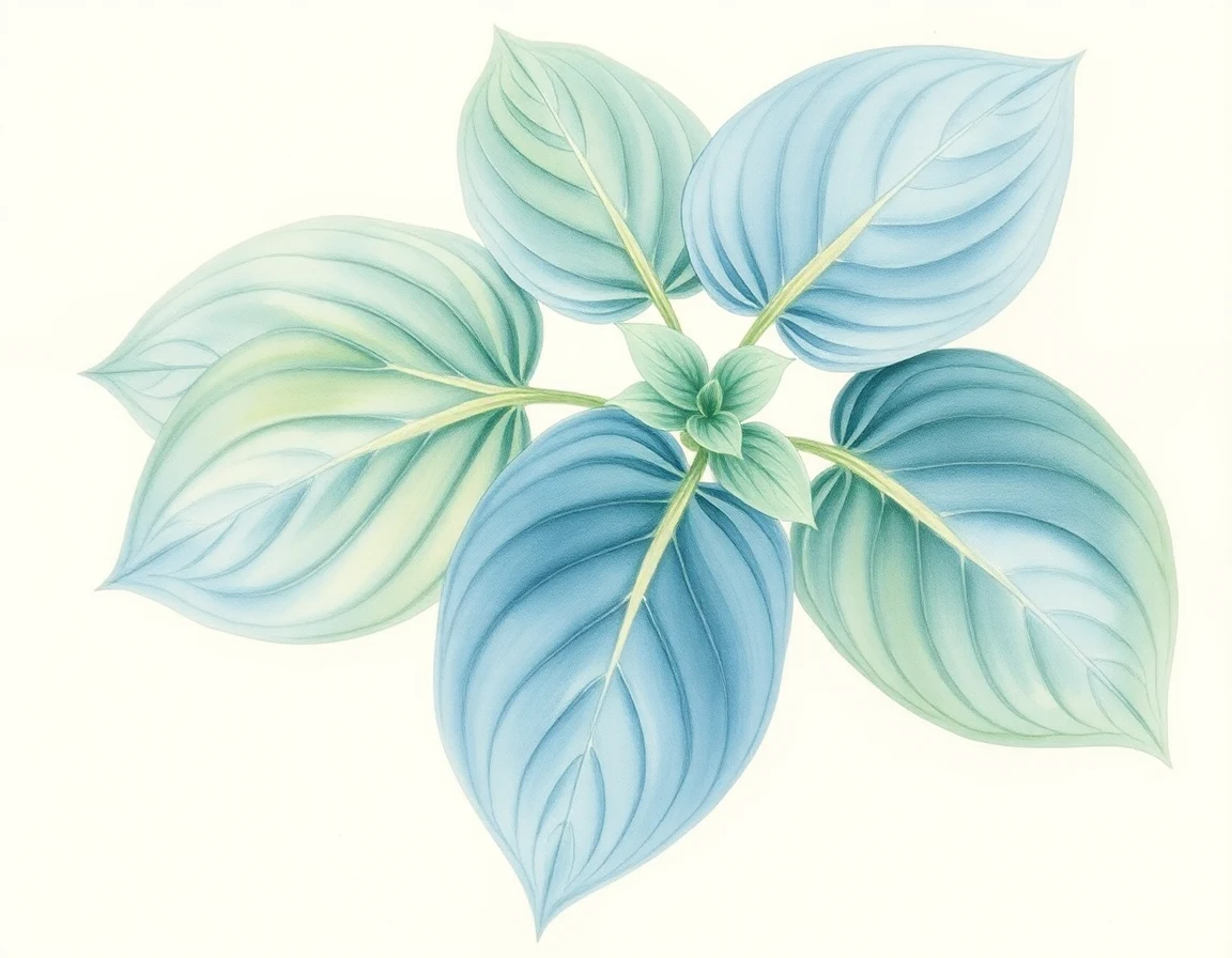 Watercolor illustration of Hosta 'Green Lava'