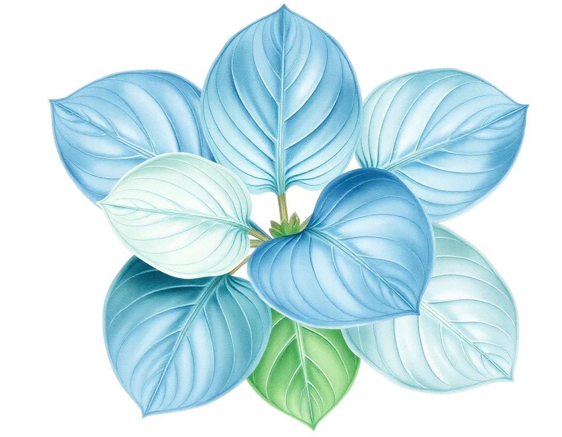 Watercolor illustration of Hosta 'Greenhead Butterscotch Delight'