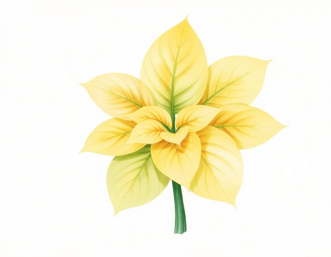 Watercolor illustration of Hosta 'Greenhead Golden Pineapple'