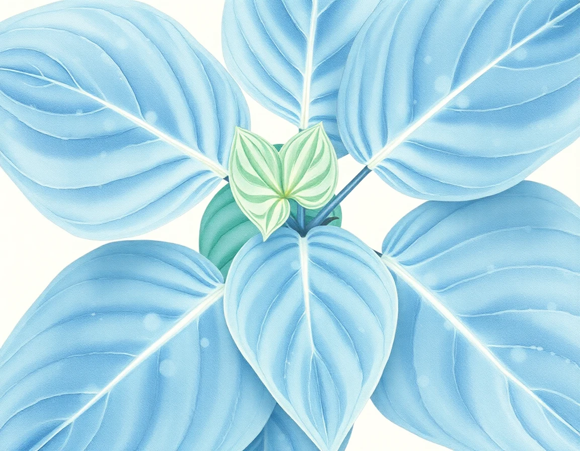 Watercolor illustration of Hosta 'Grey Ghost'
