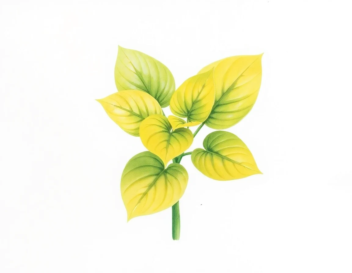 Watercolor illustration of Hosta 'Ground Sulphur'