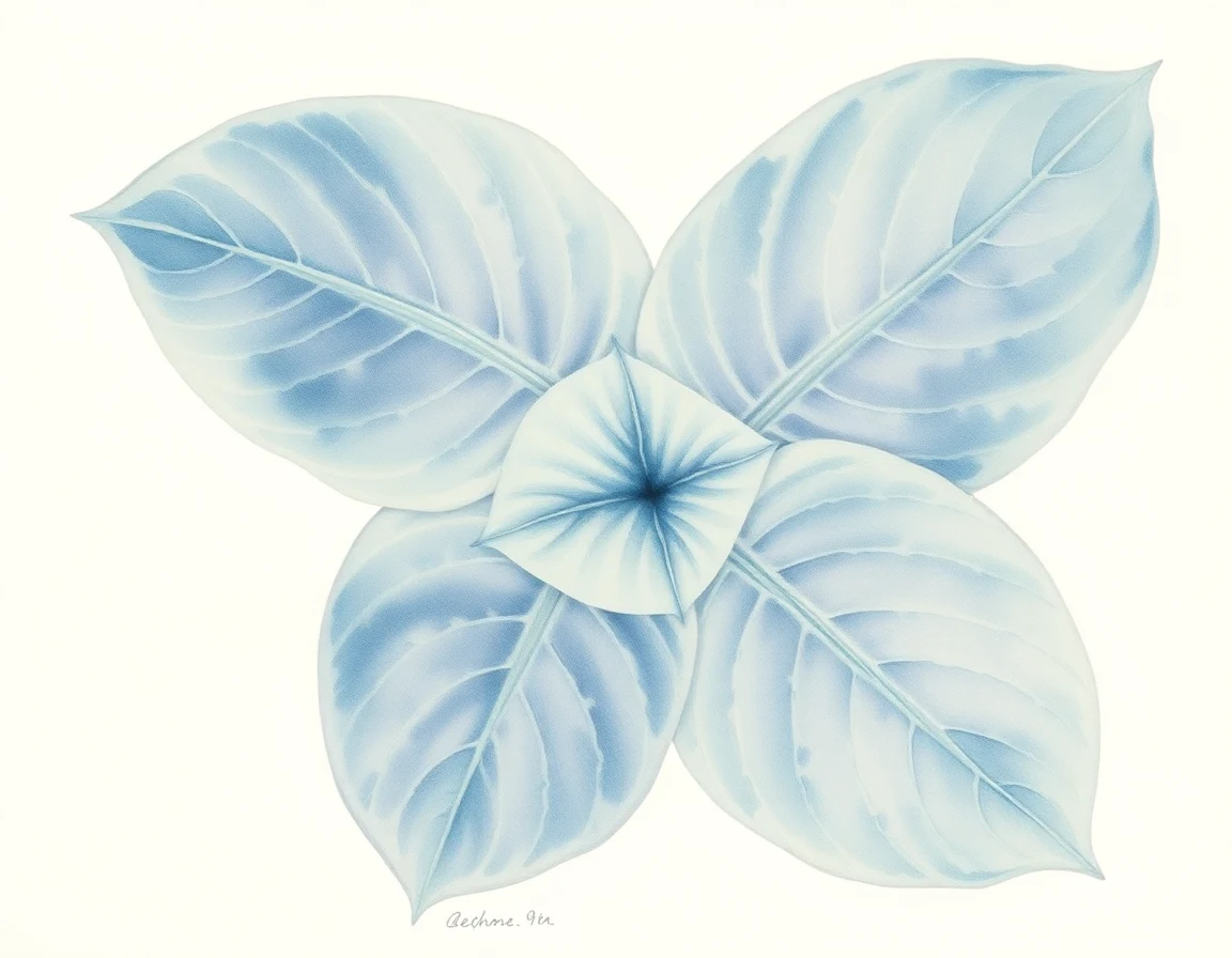 Watercolor illustration of Hosta 'Grover Cleveland'
