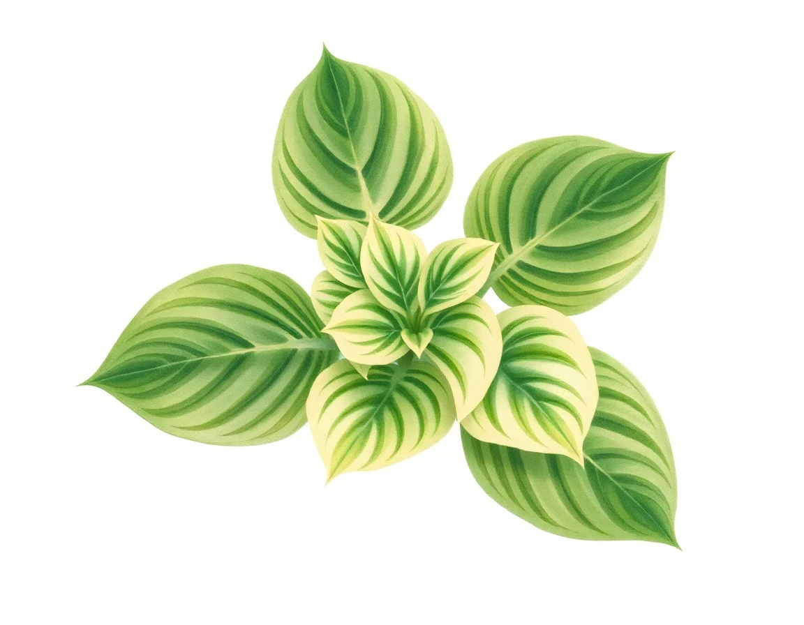Watercolor illustration of Hosta 'Gummy Bear'