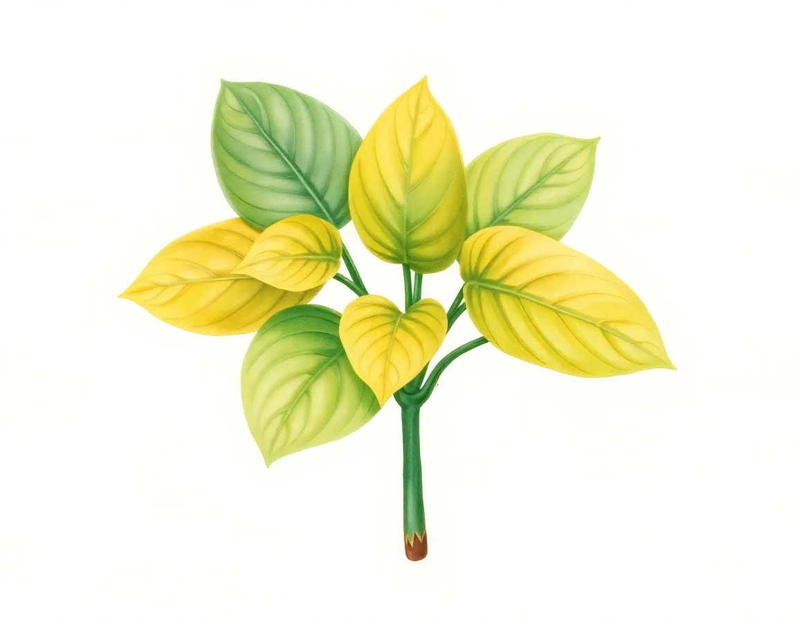 Watercolor illustration of Hosta 'Gwendlyn'