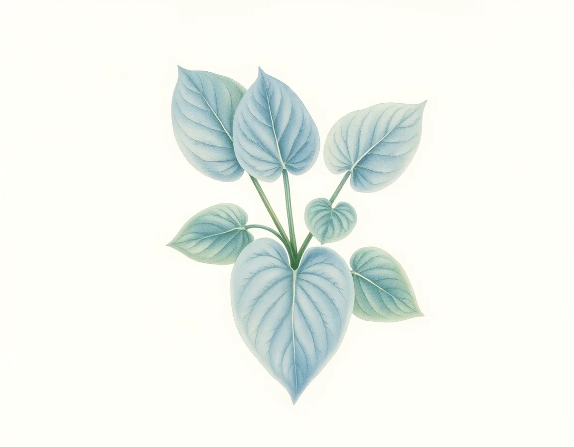 Watercolor illustration of Hosta 'Half and Half'