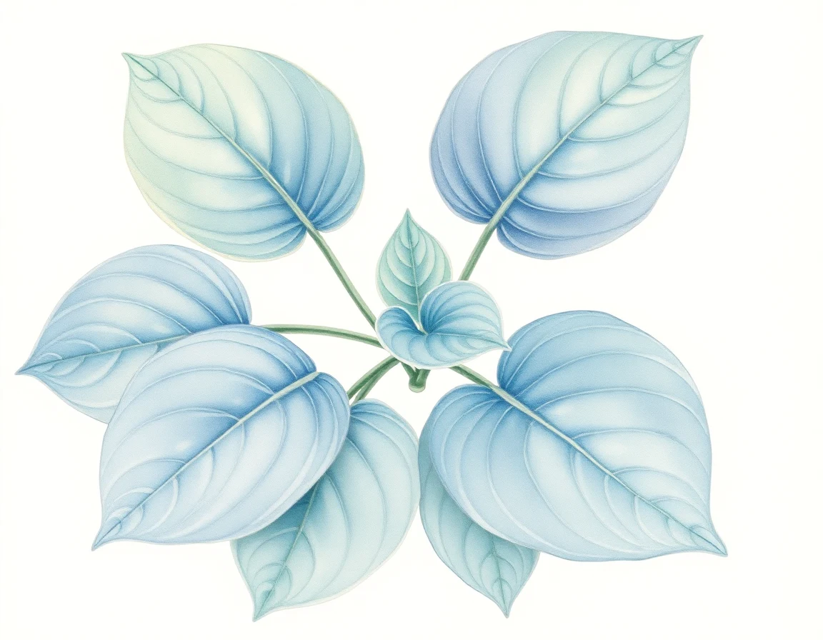 Watercolor illustration of Hosta 'Hammered Gold'