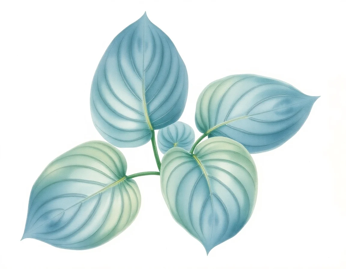 Watercolor illustration of Hosta 'Happy Birthday'