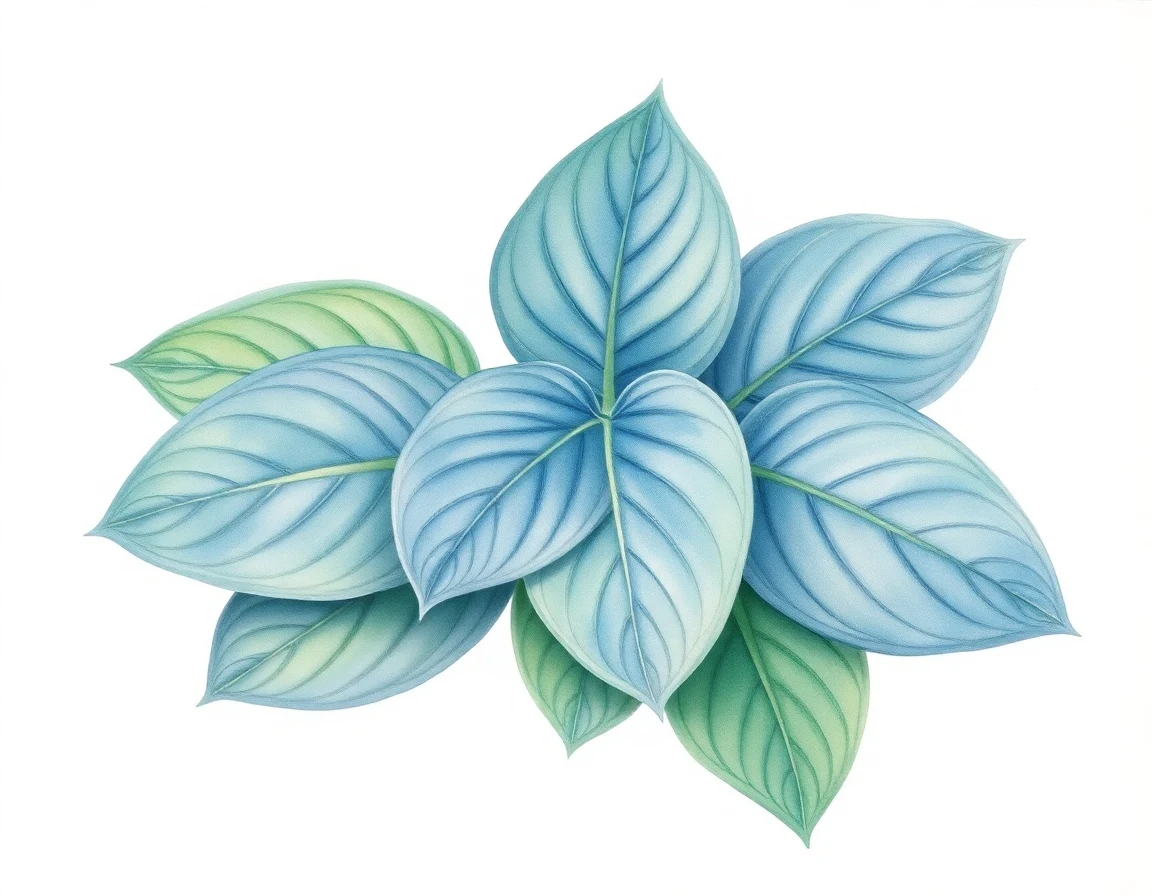 Watercolor illustration of Hosta 'Happy Valley'