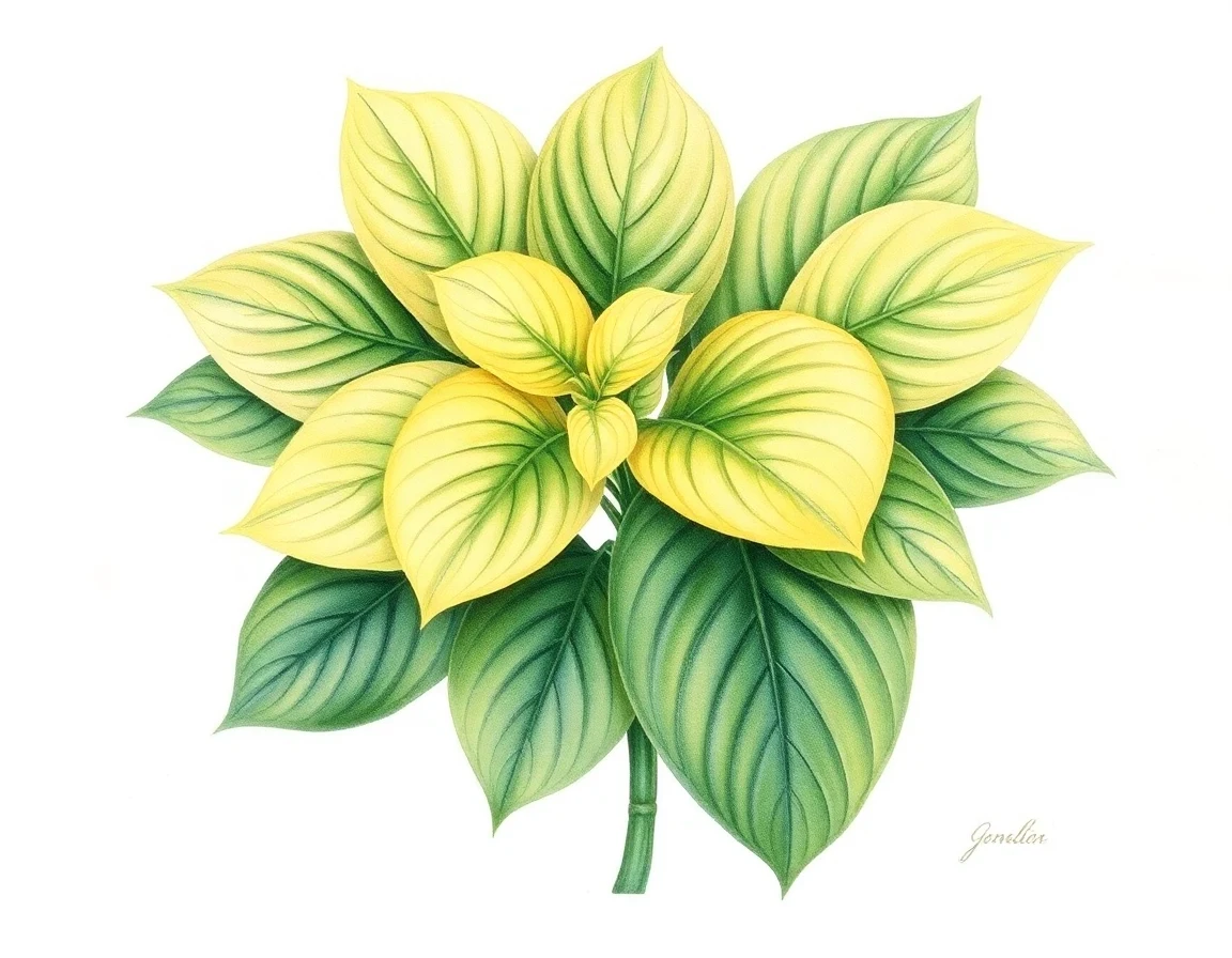 Watercolor illustration of Hosta 'Harriette Ward'