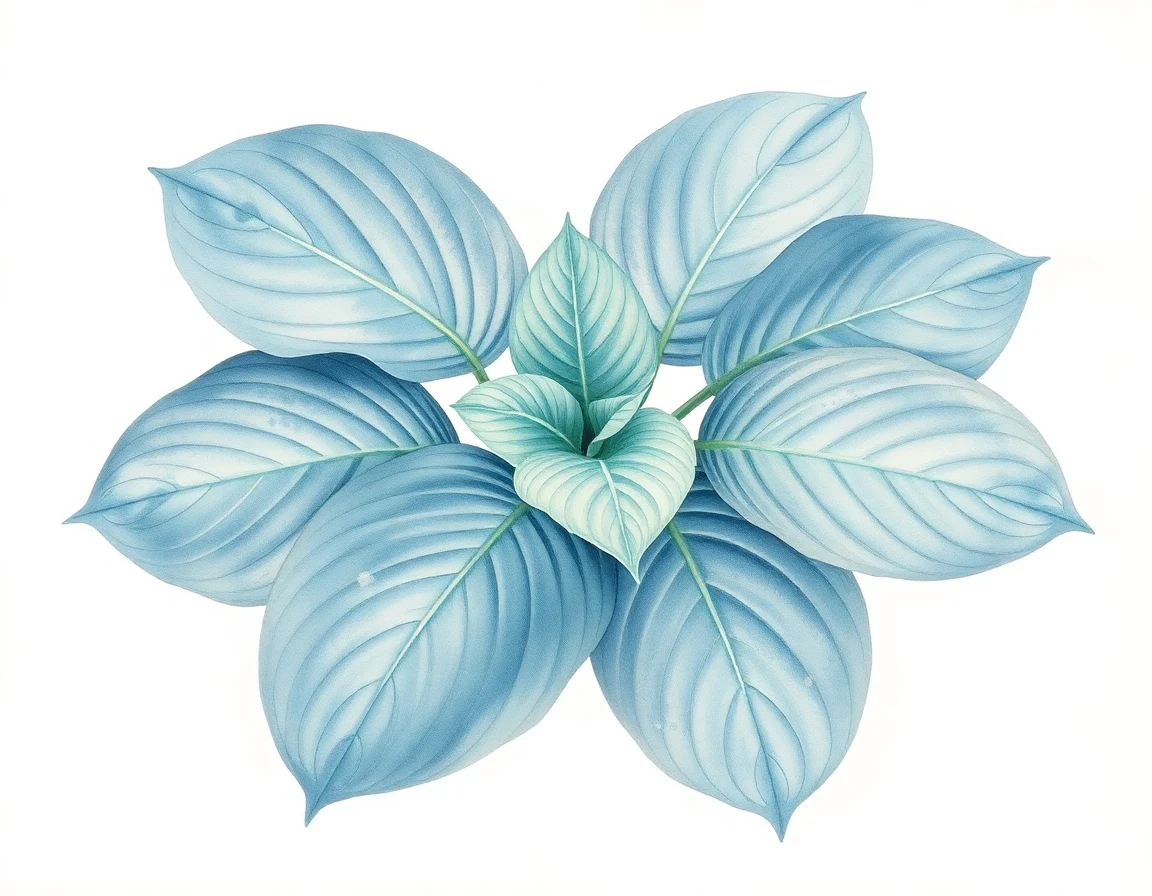 Watercolor illustration of Hosta 'Harry A. Jacobsen'