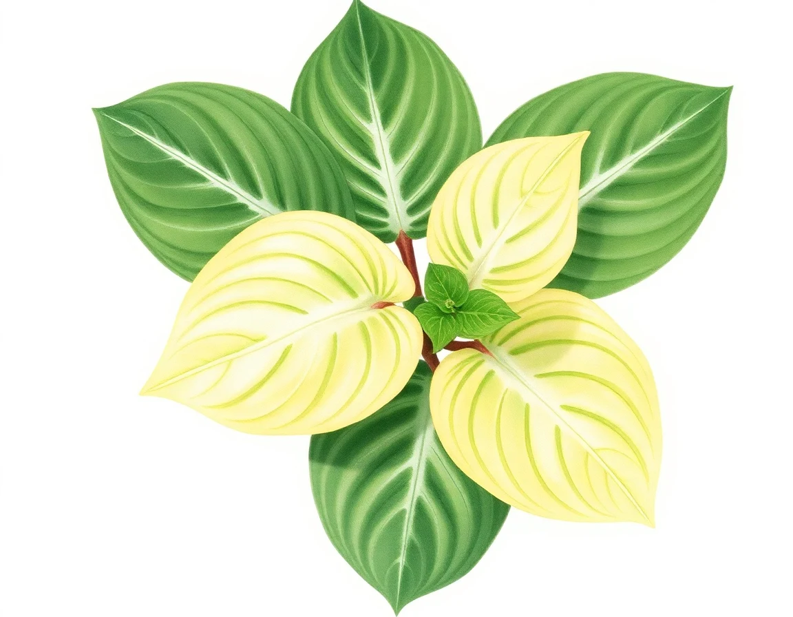 Watercolor illustration of Hosta 'Heart and Soul'
