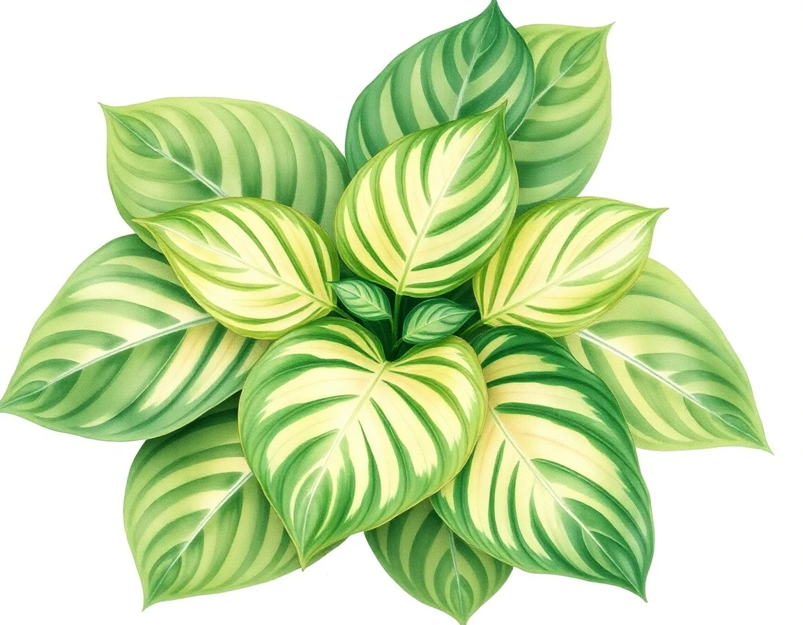 Watercolor illustration of Hosta 'Her Grace'