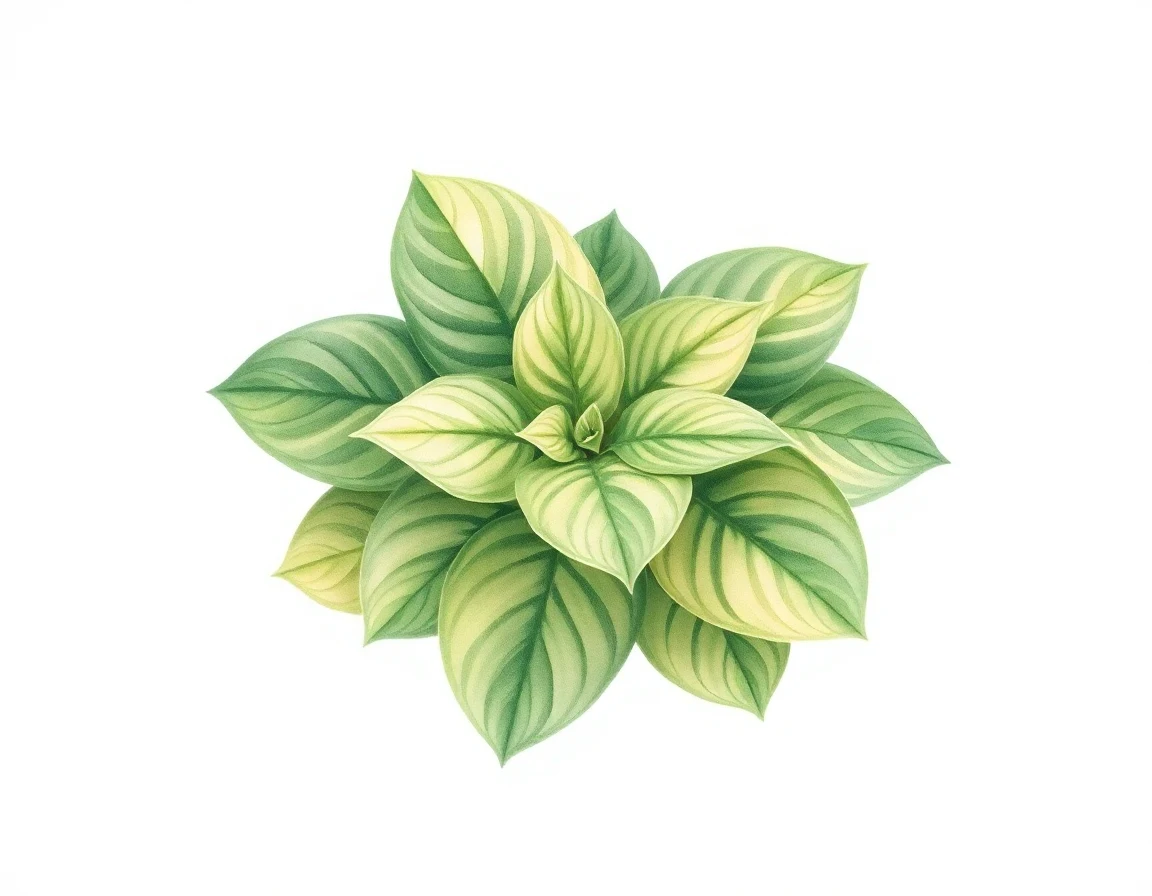 Watercolor illustration of Hosta 'Herbie Rocks'