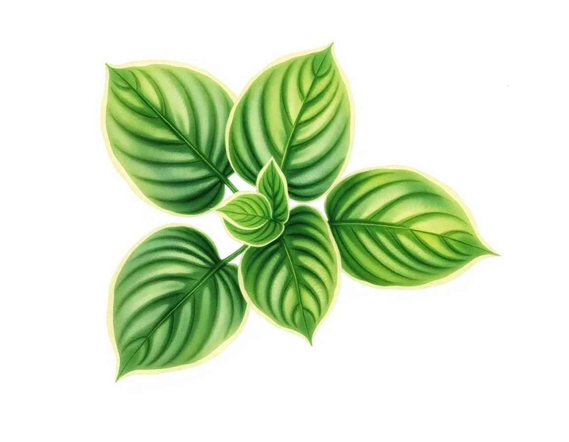 Watercolor illustration of Hosta 'Herbie'