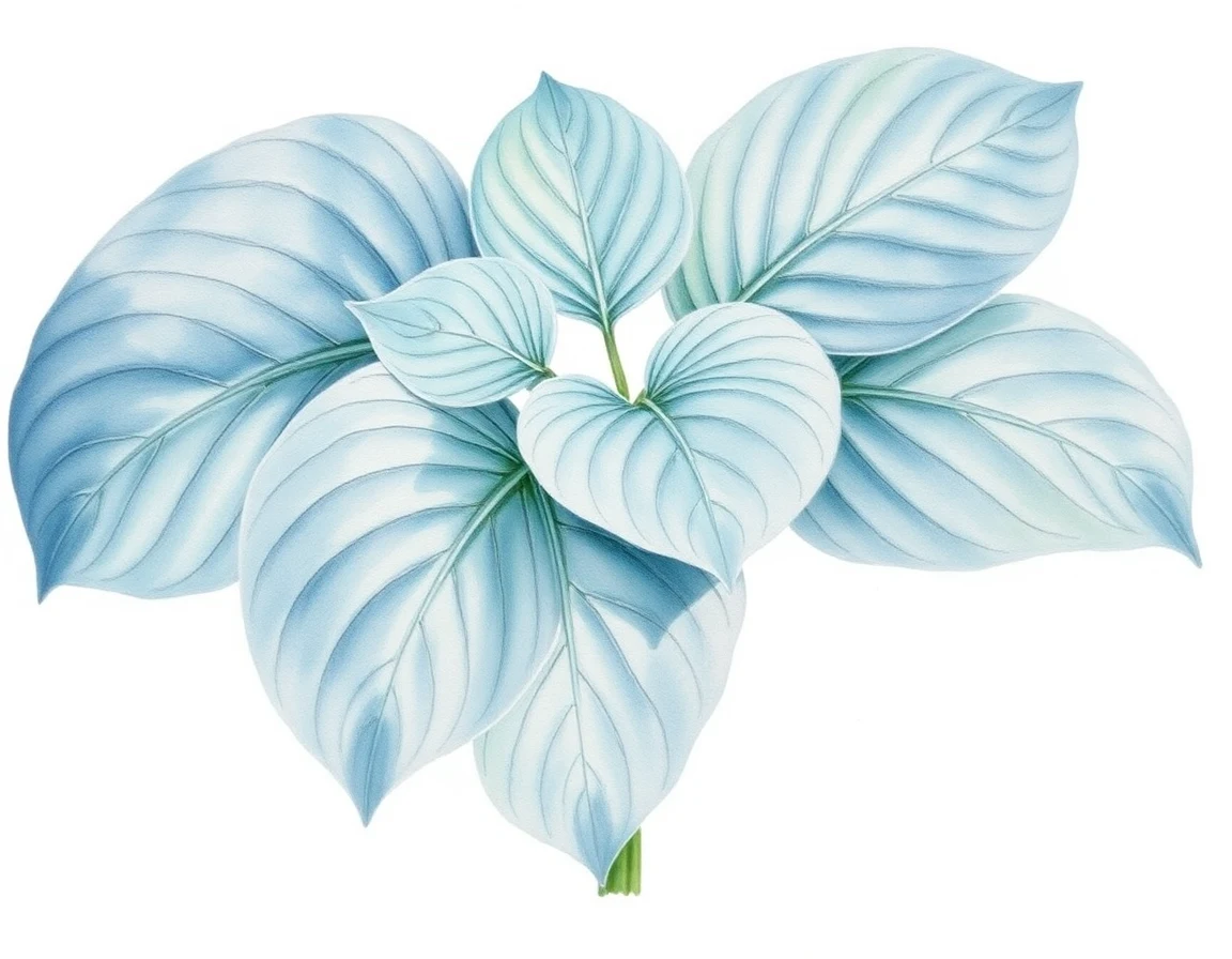 Watercolor illustration of Hosta 'High Heels'