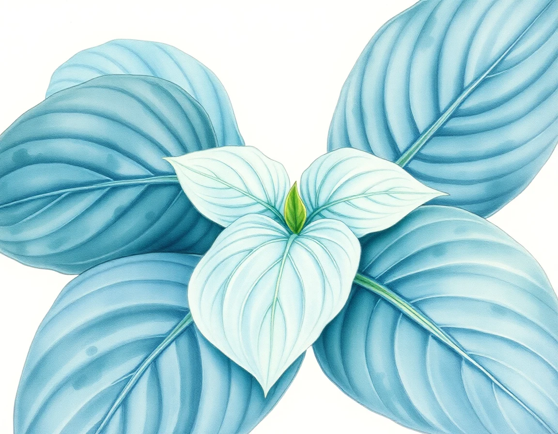 Watercolor illustration of Hosta 'High Impact'