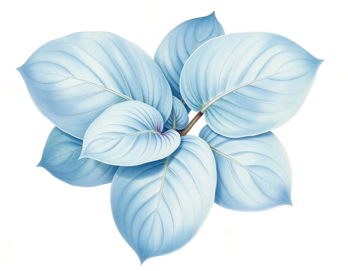 Watercolor illustration of Hosta 'High Tide'