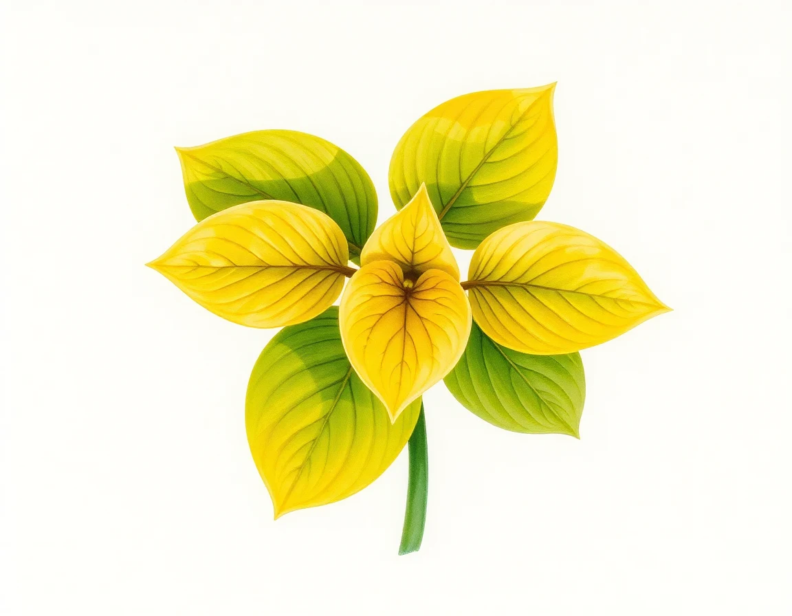 Watercolor illustration of Hosta 'Hime Ogon Iwa'