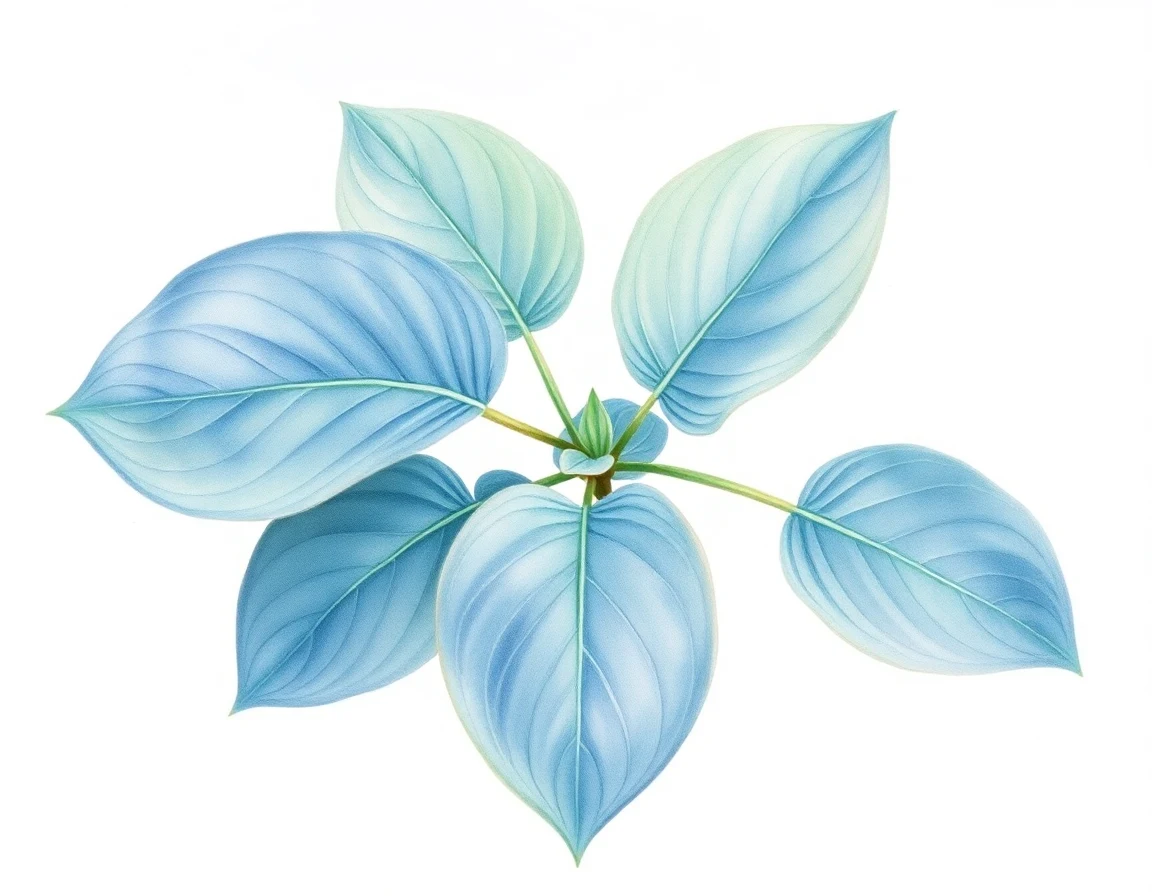 Watercolor illustration of Hosta 'Hime Tokudama'