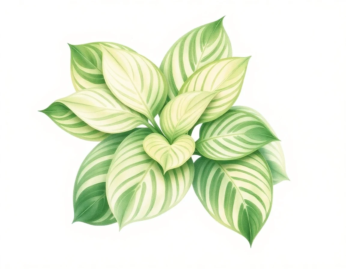 Watercolor illustration of Hosta 'Hirao Monument'