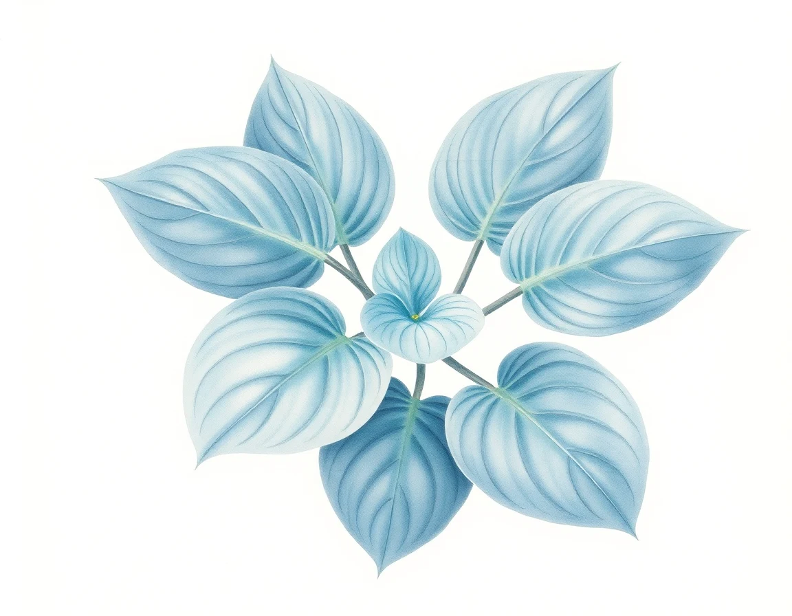 Watercolor illustration of Hosta 'Holly's Velvet Piecrust'