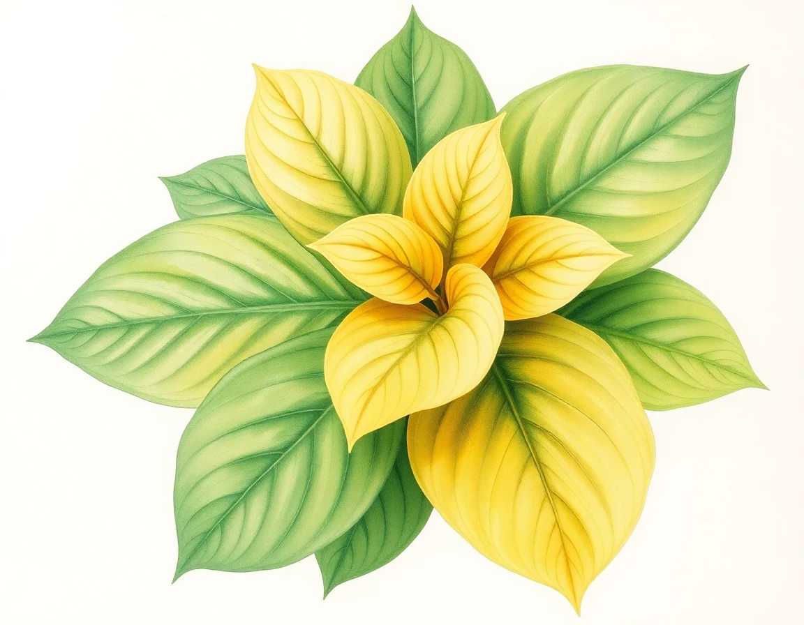 Watercolor illustration of Hosta 'Holy Toledo'
