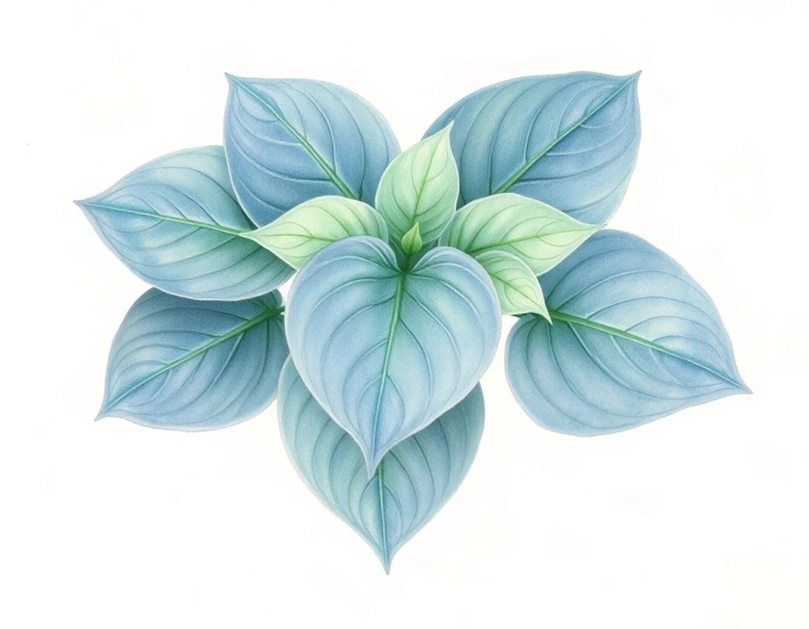Watercolor illustration of Hosta 'Honey Hill Tokens'