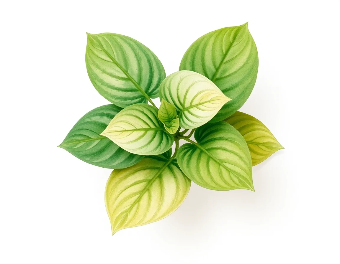 Watercolor illustration of Hosta 'Honeycomb'