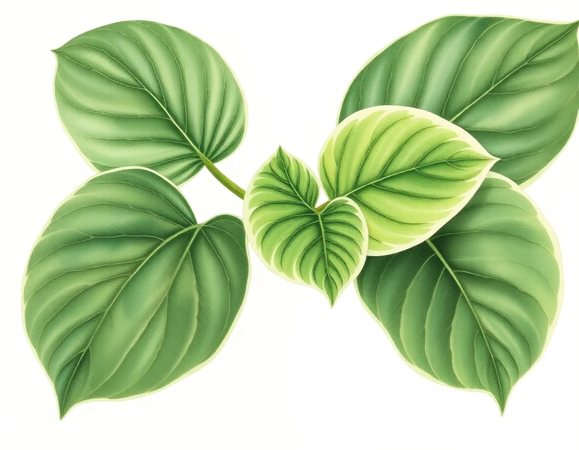 Watercolor illustration of Hosta 'Hoosier Classic'