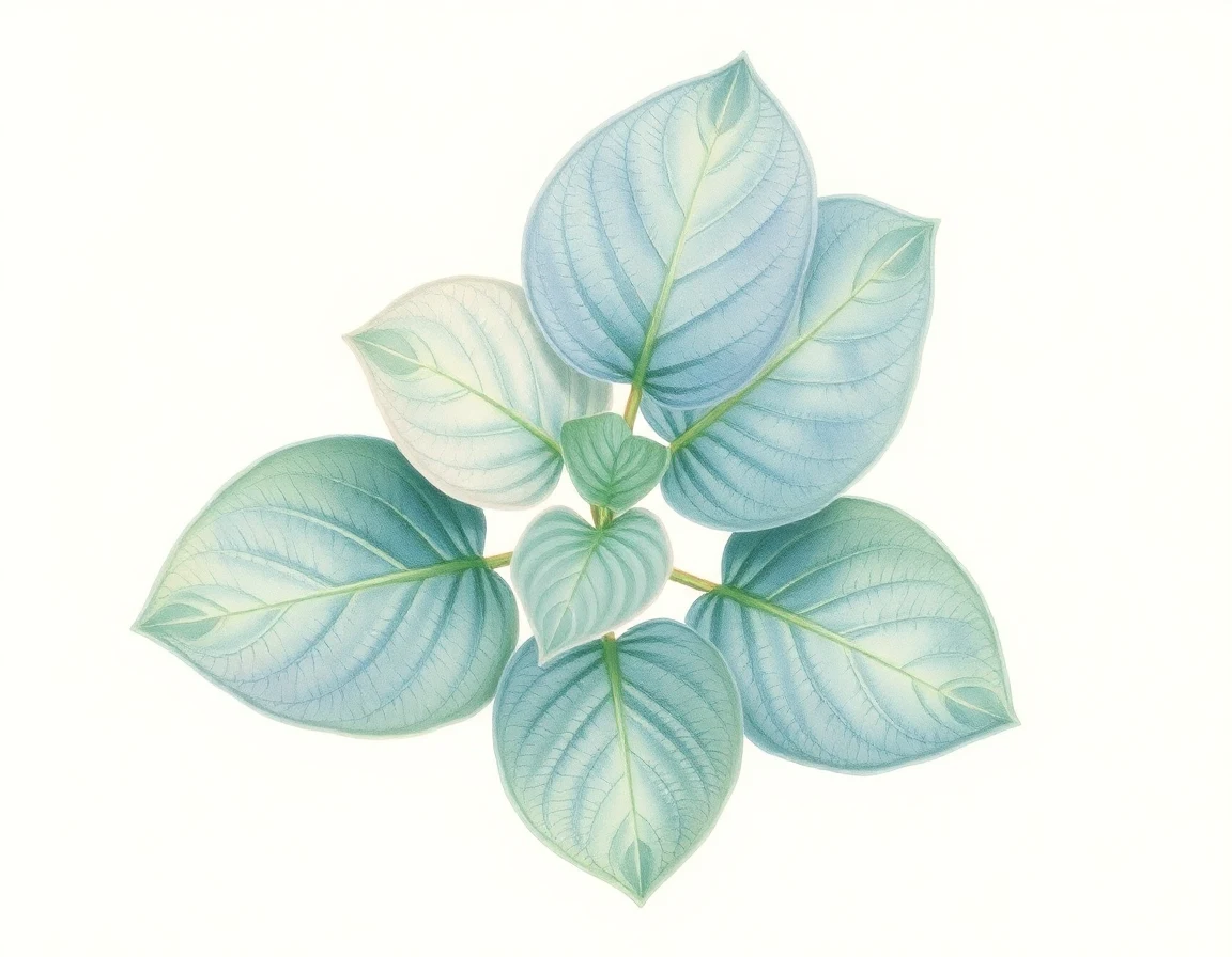Watercolor illustration of Hosta 'Hula Skirt'