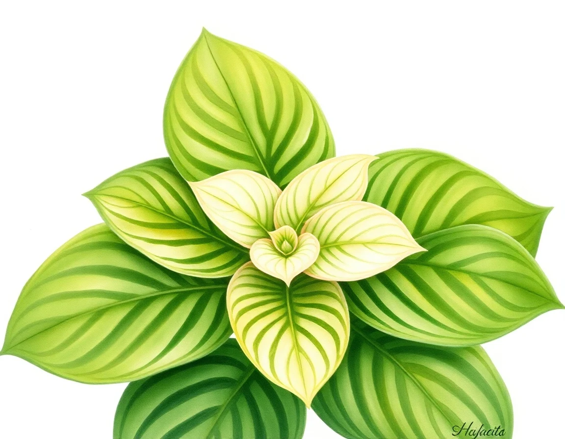 Watercolor illustration of Hosta 'Humor'