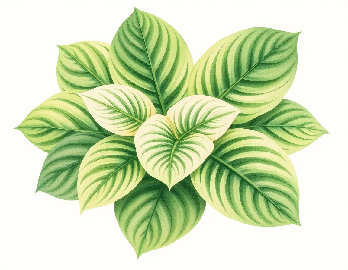 Watercolor illustration of Hosta 'Humpback Whale'