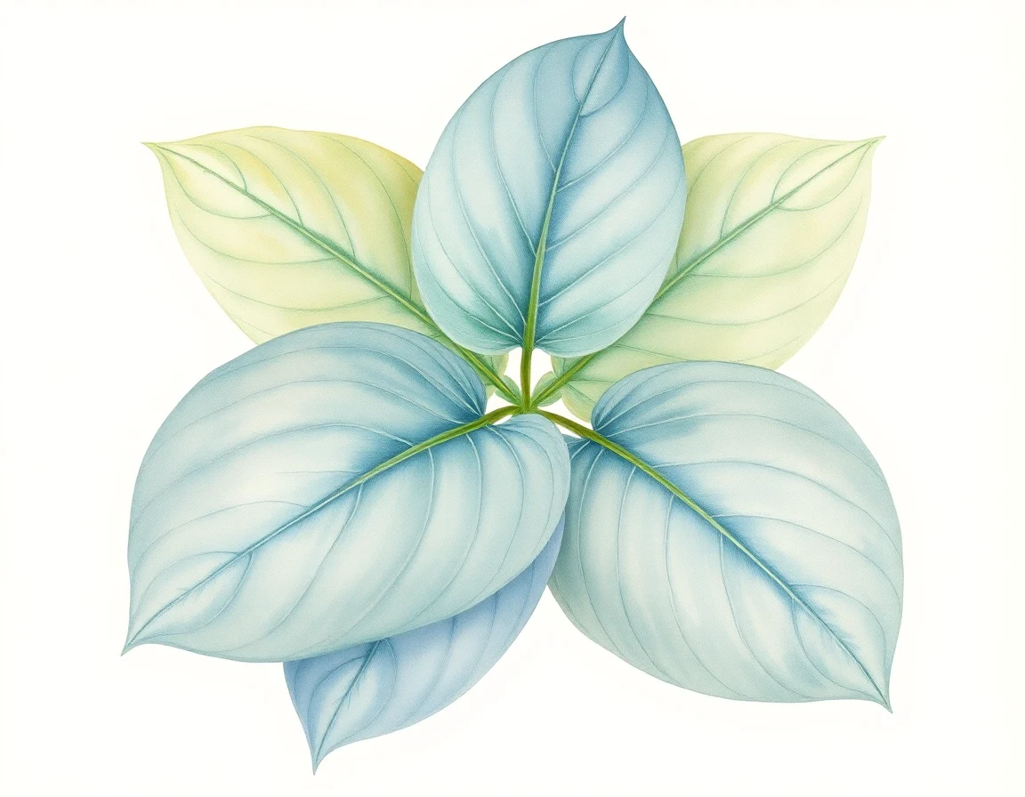 Watercolor illustration of Hosta 'Huron'