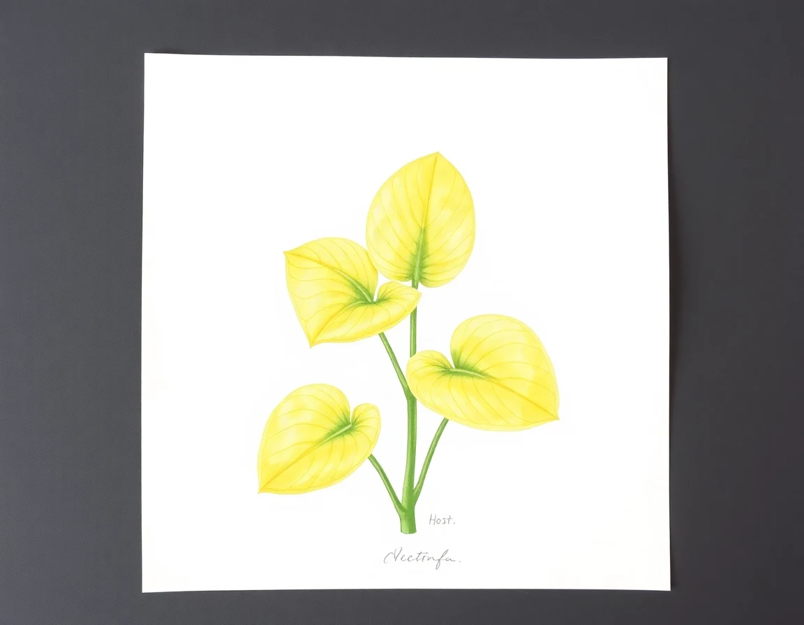Watercolor illustration of Hosta 'Hydon Gleam'