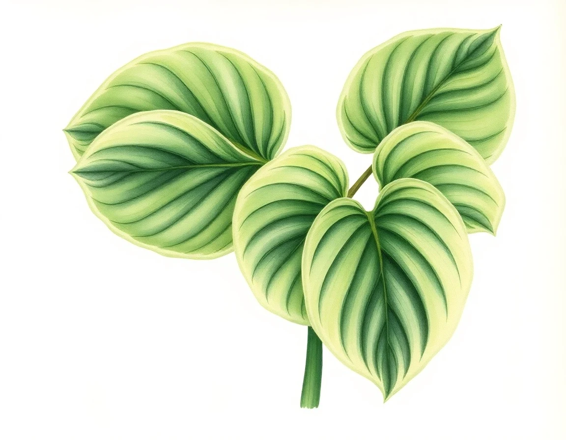 Watercolor illustration of Hosta 'Ice Age'