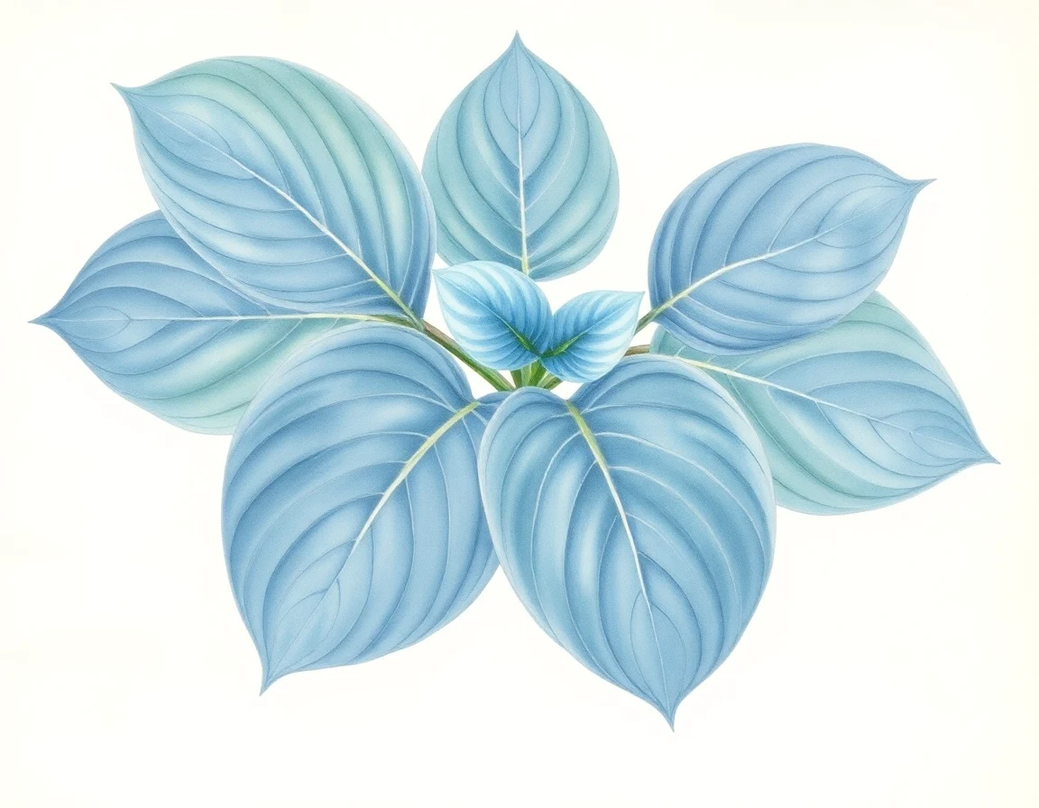 Watercolor illustration of Hosta 'Ice Queen'